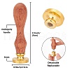 Brass Wax Seal Stamp with Wood Handle AJEW-WH0412-0266-2