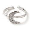 Rack Plating Brass Micro Pave Cubic Zirconia Cuff Rings RJEW-H228-09P-2