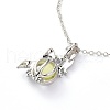 Luminous Alloy Locket Pendant Necklaces NJEW-F284-06B-4