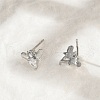 Brass Micro Pave Clear Cubic Zirconia Stud Earrings EJEW-R016-26P-11-3