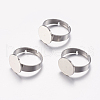 Adjustable 304 Stainless Steel Finger Rings Components X-STAS-F149-20P-1