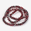 Electroplate Transparent Glass Beads Strands EGLA-A034-T8mm-P06-2