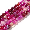Natural Striped Agate/Banded Agate Beads Strands G-H1593-8mm-1-2