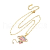 304 Stainless Steel Hot Pearl Enamel Constellation Planet Pendant Necklaces NJEW-D310-01J-G-2
