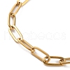 Ion Plating(IP) 304 Stainless Steel Paperclip Chain Bracelets for Women BJEW-C046-02G-2