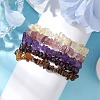 12 Constellation Natural Mixed Gemstone Chip Beaded Stretch Bracelets Sets for Women Men BJEW-JB10264-11-4