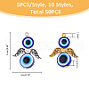 SUPERFINDINGS 5 Sets Evil Eye Resin Bead Pendants FIND-FH0009-10-2