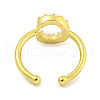 Rack Plating Brass Open Cuff Rings for Women RJEW-F162-01G-C-3