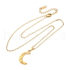 Texture Moon 304 Stainless Steel Pendant Necklaces NJEW-H059-13G-4