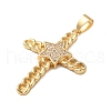 Brass Micro Pave Clear Cubic Zirconia Pendants KK-A212-06C-G-2