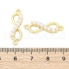 Brass & ABS Imitation Pearl Infinity Connector Charms KK-D325-03G-2