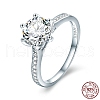 Anti-Tarnish Rhodium Plated 925 Sterling Silver Couple Rings RJEW-FF0007-20P-16mm-6