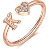 Adjustable Brass Rhinestone Cuff Rings FS-WG29D83-27-1