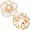 Beebeecraft 1Pc Flower Brass Cubic Zirconia Brooches JEWB-BBC0001-05-1