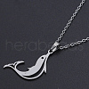 Non-Tarnish 201 Stainless Steel Dolphin Pendants Necklaces NJEW-S105-JN710-45-1-1