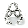 Double Snake Alloy Open Cuff Rings RJEW-K275-84AS-3