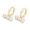 Brass Glass Earrings EJEW-S228-06G-1