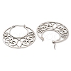 304 Stainless Steel Hollow Moon Hoop Earrings EJEW-P248-04P-3