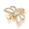 Brass Micro Pave Clear Cubic Zirconia Pendants KK-N268-61G-2