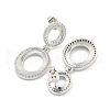 Oval Brass Pave Clear Cubic Zirconia Dangle Stud Earrings EJEW-M258-25P-2