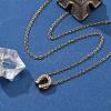 304 Stainless Steel Crystal Rhinestone Pendant Cable Chain Necklaces for Women NJEW-C062-01B-G-1