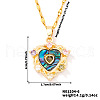 Brass Colorful Cubic Zirconia Heart-shaped Pendant Necklaces PR0180-3-1
