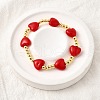 Valentine's Day ABS Imitation Pearl Beads Stretch Bracelets for Women BJEW-D317-08A-G-1