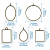 Alloy Open Back Bezel Big Pendants PALLOY-TA0001-26AB-8