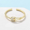 Brass Shell Cuff Rings for Women RJEW-C126-12G-2