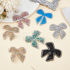 CRASPIRE 16Pcs 8 Styles Bowknot Hotfix Rhinestone Appliques DIY-CP0009-65-4