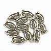 Holy Oval Carved Virgin Mary Tibetan Style Alloy Chandelier Component Links X-TIBEP-0381-AB-LF-1