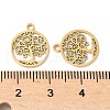 304 Stainless Steel Flat Round with Laser Cut Tree of Life Charms STAS-L022-512G-3