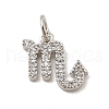 Brass Micro Pave Cubic Zirconia Charms KK-E077-02P-10-1