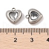 304 Stainless Steel Micro Pave Cubic Zirconia Charms STAS-S131-17P-04-3