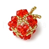 3Pcs 3 Colors Christmas Seed Beads Beaded Charms PALLOY-MZ00299-4