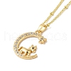 Brass Micro Pave Clear Cubic Zirconia Pendants Necklaces NJEW-K269-05G-05-1