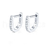 Anti-Tarnish Rhodium Plated 925 Sterling Silver Micro Pave Cubic Zirconia Hoop Earrings for Women EJEW-F317-20P-1