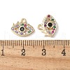 Brass Micro Pave Clear Cubic Zirconia Pendants KK-Q031-47G-01-3