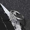 Brass Micro Pave Clear Cubic Zirconia Cuff Finger Rings for Women RJEW-U033-05P-3