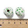 St. Patrick's Day Series Printed Schima Wood European Beads WOOD-V002-01G-3
