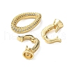 Oval Brass Micro Pave Clear Cubic Zirconia Fold Over Clasps KK-A252-02G-2