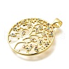 Rack Plating Brass Micro Pave Cubic Zirconia Pendants KK-L226-051G-01-2