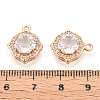 Brass Micro Pave Cubic Zirconia Pendants KK-T076-04KCG-02-3