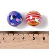 10Pcs UV Plating Colours Acrylic Beads OACR-S146-01F-3