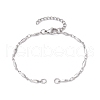 304 Stainless Steel Oval Link Chain Bracelet Makings AJEW-JB01183-1