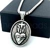 Vintage Stainless Steel Sacred Heart of Jesus Pendant Necklaces for Men IC9997-1