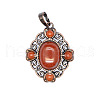 Retro Hollow Natural Red Jasper Pendants PW-WG7B8C5-10-1