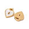 304 Stainless Steel Pave Natural Shell Pendants STAS-U061-05G-2