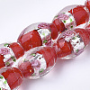 Handmade Silver Foil Glass Lampwork Beads X-LAMP-Q030-02G-1