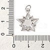 Brass Micro Pave Clear Cubic Zirconia Pendants KK-P308-76P-3